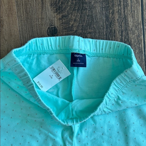 Aqua Blue Shorts with silver tiny polka dots - Picture 4 of 5